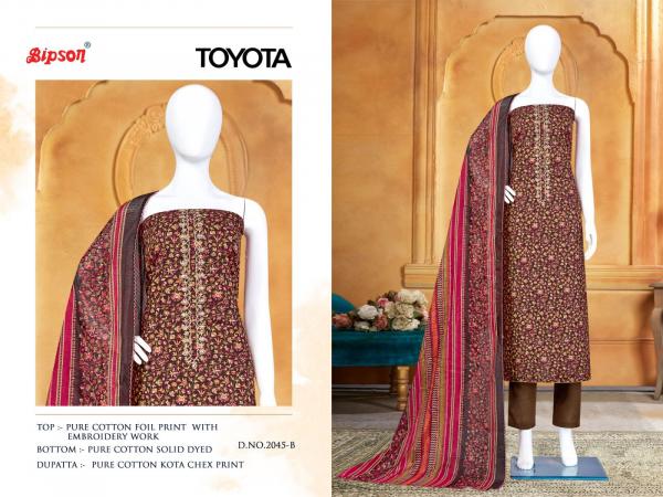 Bipson Toyota 2045 New Cotton Designer Dress Material Collection